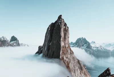 mountain surrounded by clouds