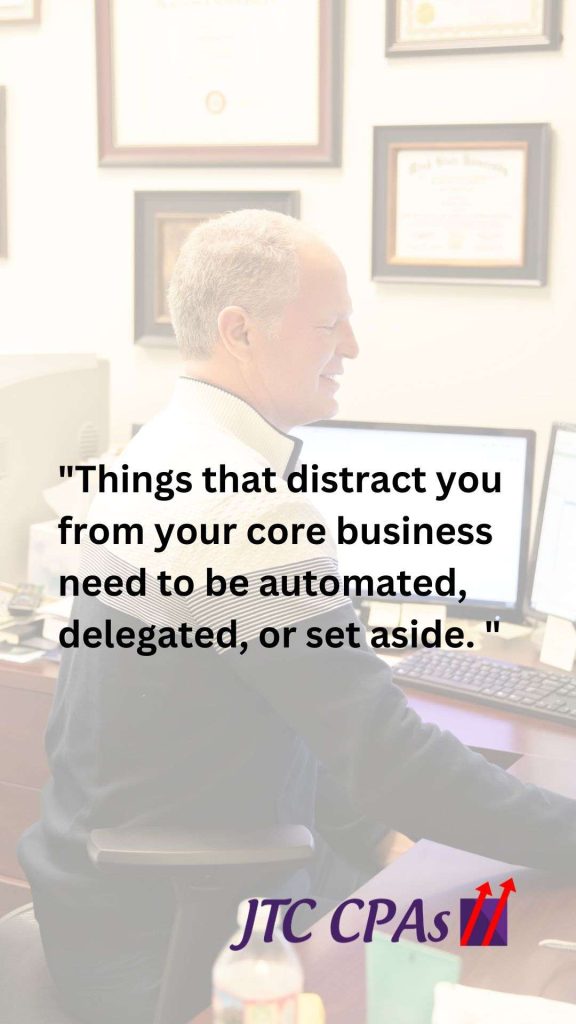 eliminate distractions and delegate lesser responsibilities