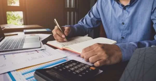 Accountant siting at a desk